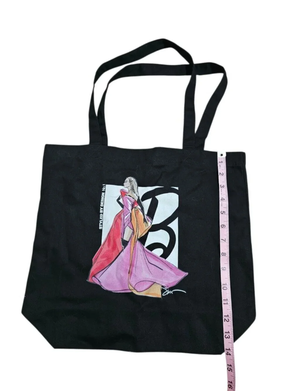 Mattel Creations Womens Large Tote Bag Black Canvas Graphic Rare Bag Barbiecore - Picture 5 of 5